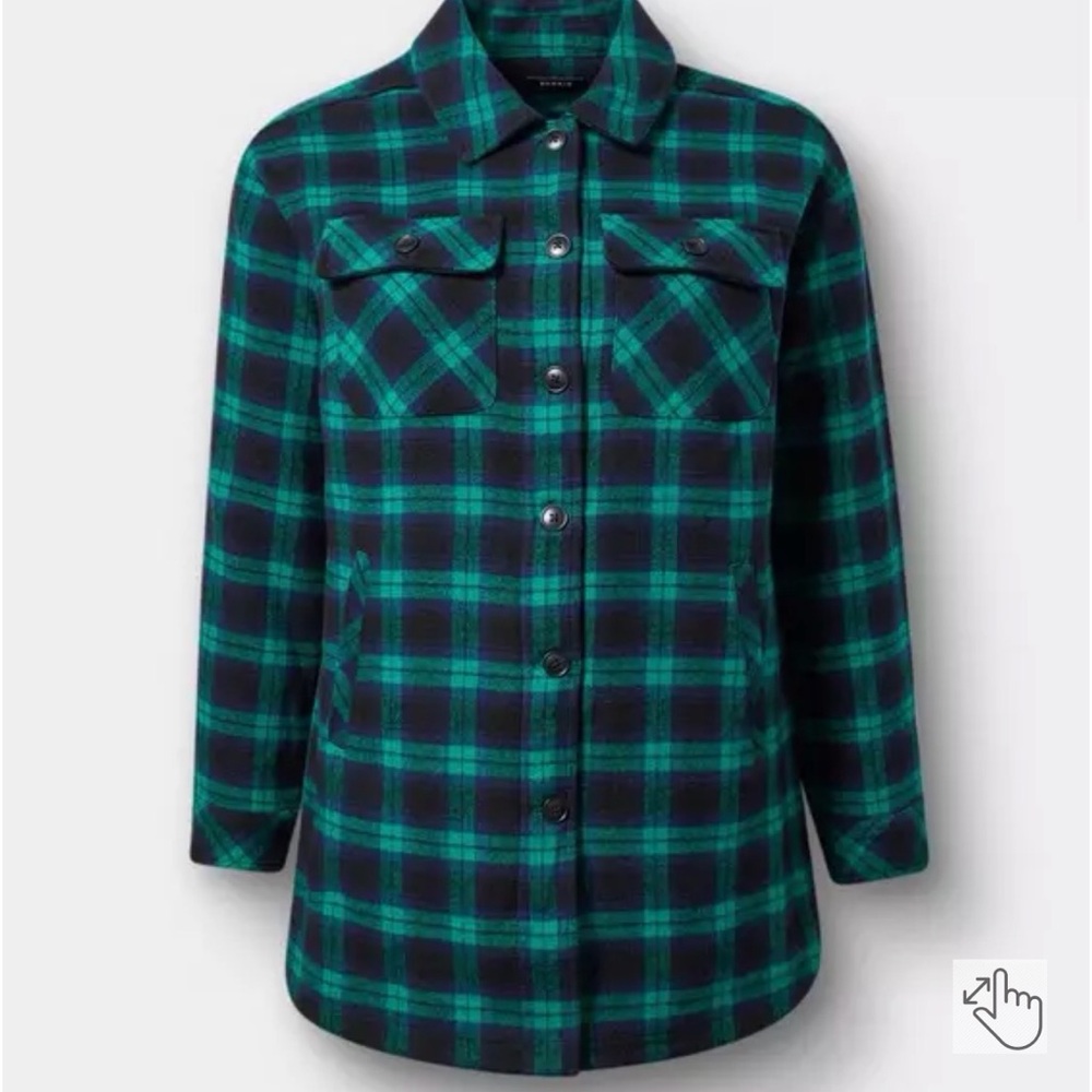 Torrid NWTPlaid Green and Black Women's Jacket - Picture 2 of 4